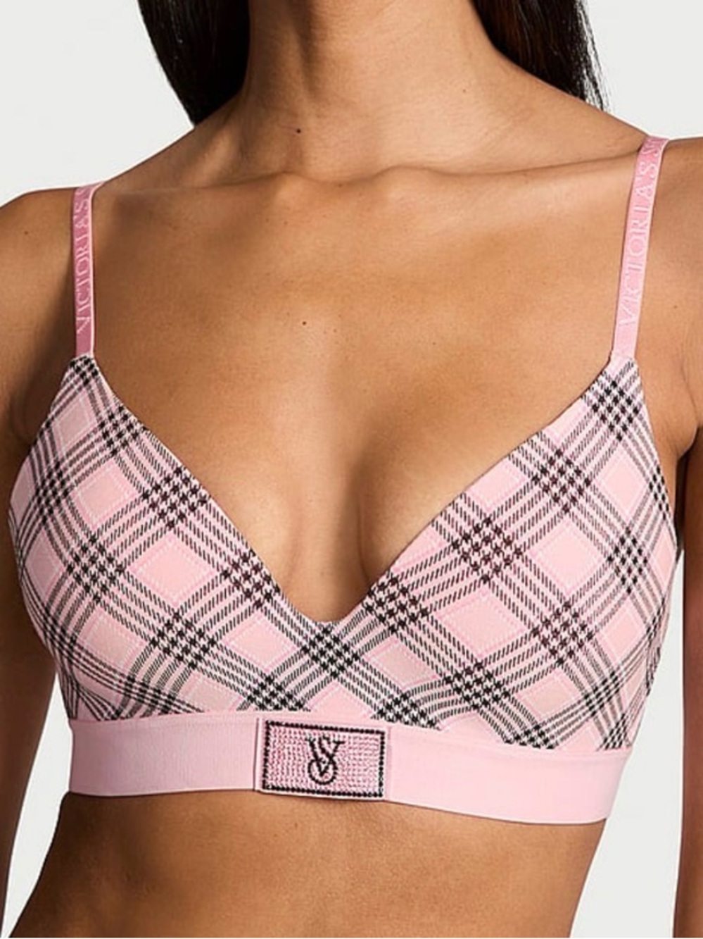 Victoria's Secret Pink Plaid Lightly Lined Bralette